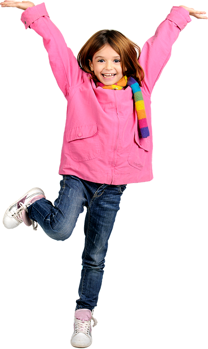 happy girl bouncing on bounce house rental